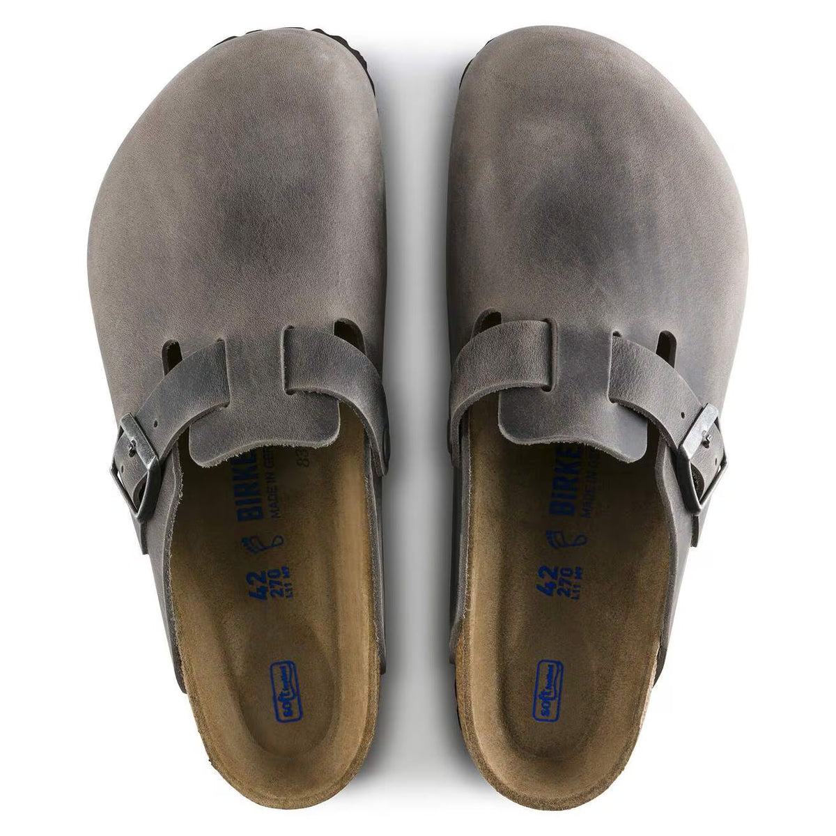 Birkenstock Men's Boston Soft Footbed  Oiled Leather - Iron