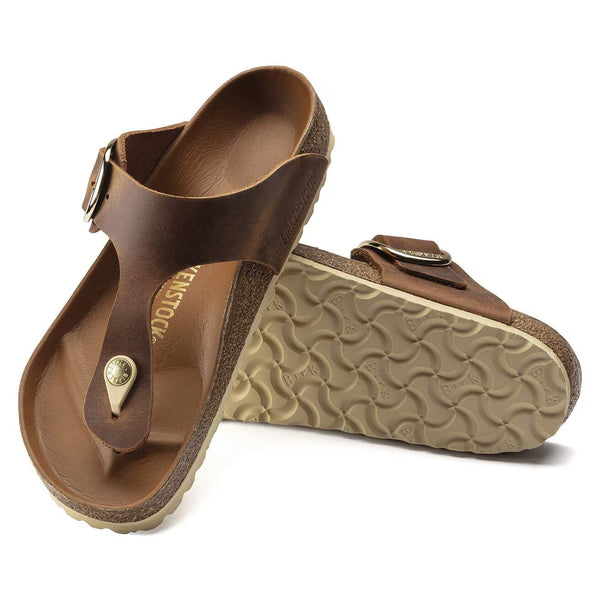 Birkenstock Women's Gizeh Big Buckle Oiled Leather - Cognac