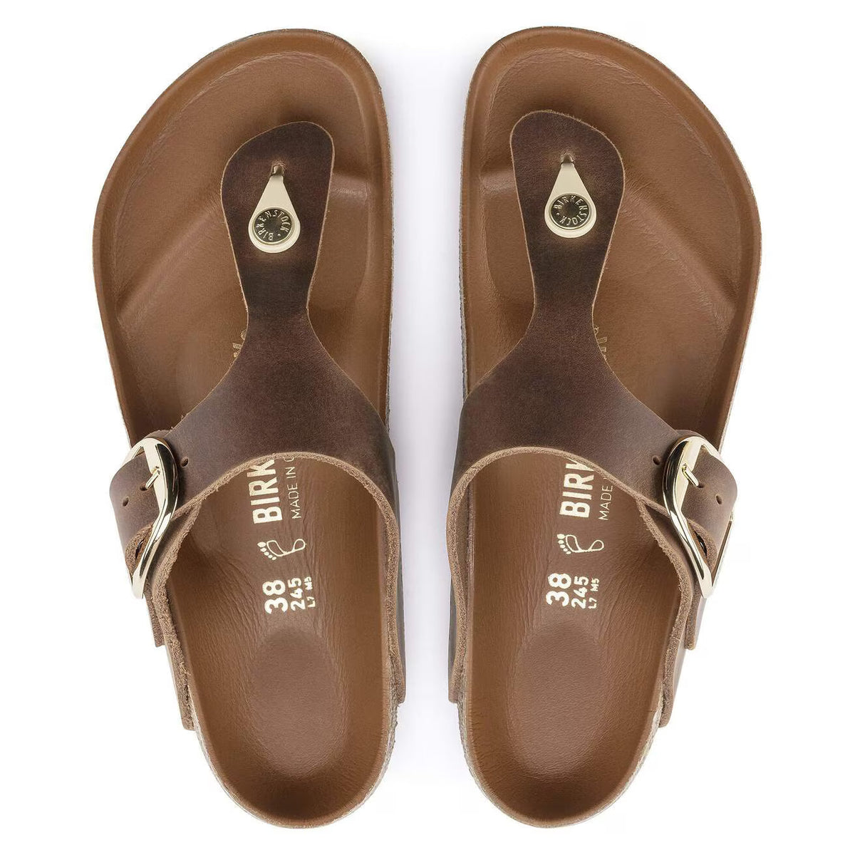 Birkenstock Women's Gizeh Big Buckle Oiled Leather - Cognac