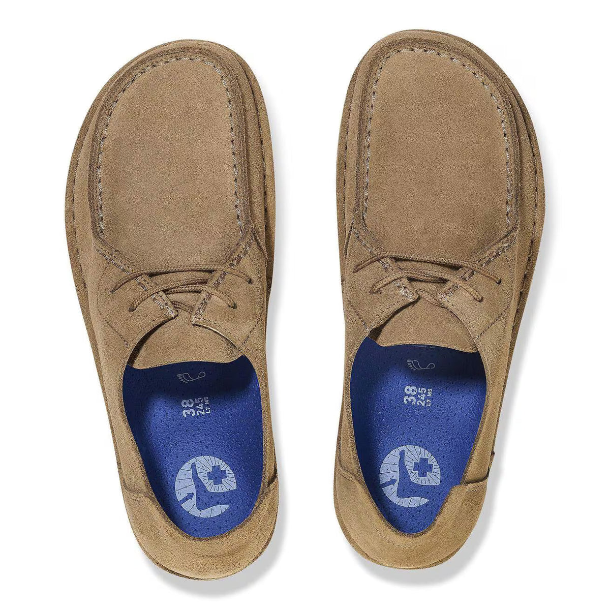 Birkenstock Men's Utti Lace  Suede Leather - Gray Taupe