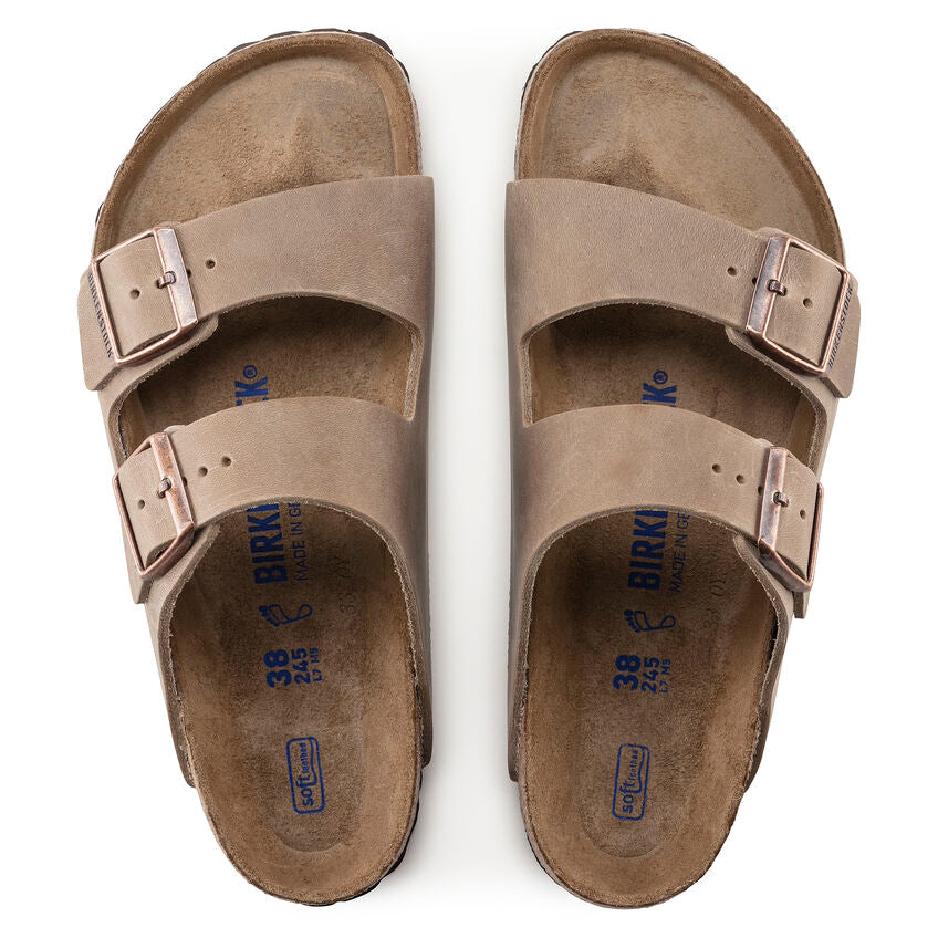 Birkenstock Men's Arizona Soft Footbed Suede Leather Oiled Leather - Tobacco Brown