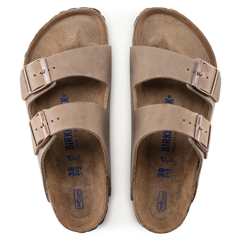 Birkenstock Men's Arizona Soft Footbed Suede Leather Oiled Leather - Tobacco Brown