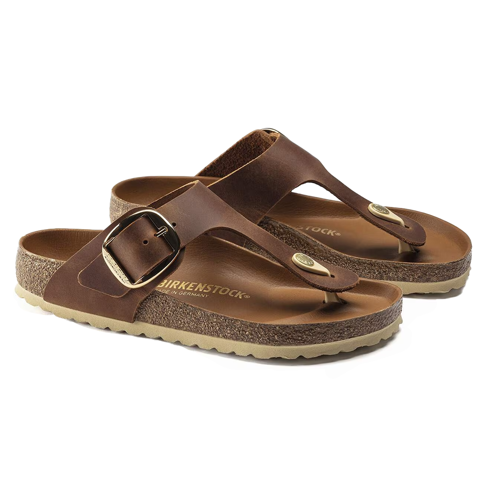 Birkenstock Women's Gizeh Big Buckle Oiled Leather - Cognac